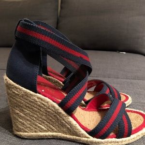 Ralph Lauren Espadrille wedge sandals, size 5B.